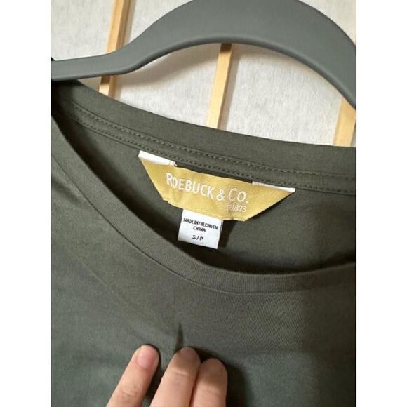 🔵 5 for $25 ROEBECK & CO women’s army green long sleeve knot top - Picture 3 of 5